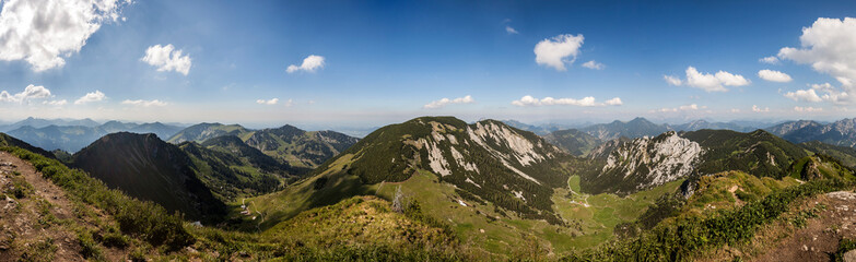 Panorama view from Rotwand mountain in Bavaria, Germany