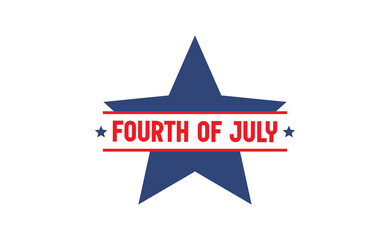 Fourth of July celebration emblem. Happy independence day. United states of America patriotic symbol. American flag colors.