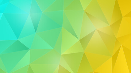 Fototapeta na wymiar Turquoise, light green and yellow polygon vector pattern background. Abstract colorful 3D triangular low poly style gradient background in 4k resolution.