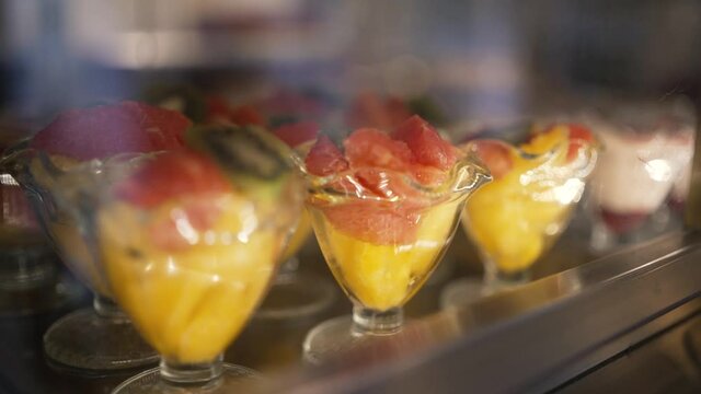 Fruit Jelly Dessert in a Canteen