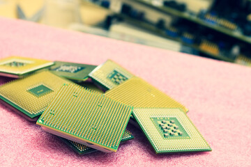 central processor for computer on a light background