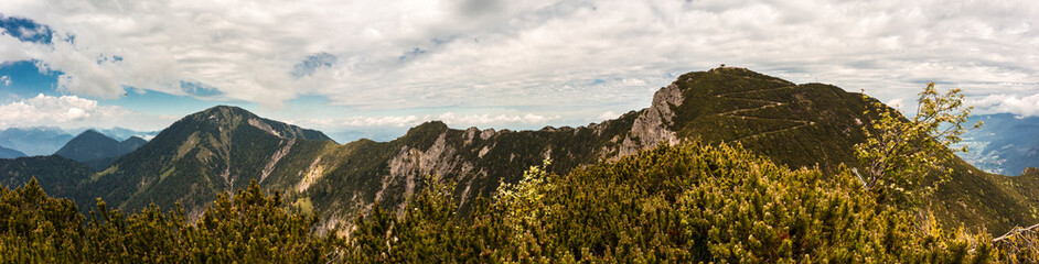 Fototapeta na wymiar Panorama view Herzogstand mountain in Bavaria, Germany