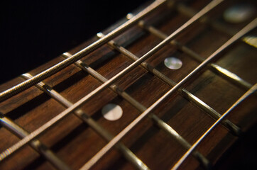 bass strings close up