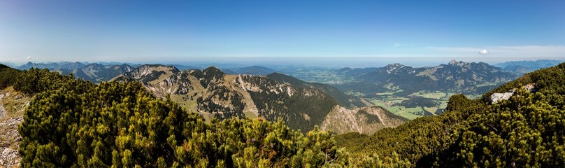 Panorama view Hochmiesing mountain in Bavaria, Germany