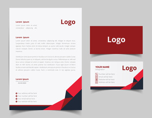 Business card and letterhead design set. Corporate and business style template. Modern and clean branding stationery design. fully editable file