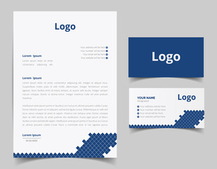 Business card and letterhead design set. Corporate and business style template. Modern and clean branding stationery design. fully editable file