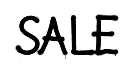 Sale sign spray painted isolated