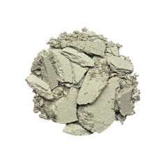 Dry crushed light grey eye shadows as sample of cosmetic product isolated on white