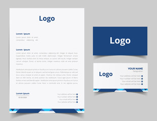 Business card and letterhead design set. Corporate and business style template. Modern and clean branding stationery design. fully editable file