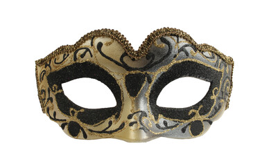 Traditional carnival face mask for ladies isolated on white background
