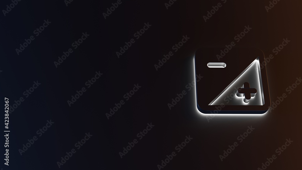 Poster 3d rendering of white light stripe symbol of exposure camera on dark background