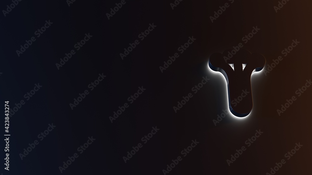 Aufkleber 3d rendering of white light stripe symbol of celery on dark background