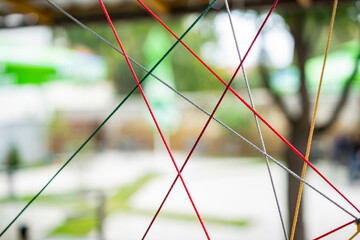 Abstract background with colorful ropes
