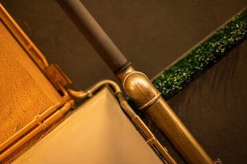 Colorful pipes on the ceiling