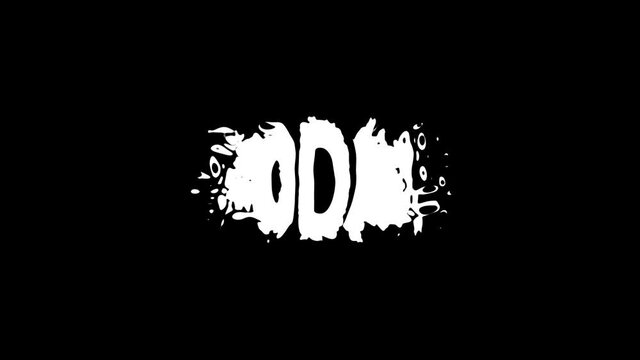 Apodaca. Animated letters. Motion inscription. White letters from drops, liquid. Cartoon style. Transparent Alpha-channel. Mexican sunny Apodaca for social media, bloggers TV. UHD 4K video.