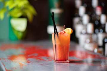 Orange, grapefruit fresh on the bar table