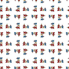 Seamless pattern of drawn colorful teddy bears