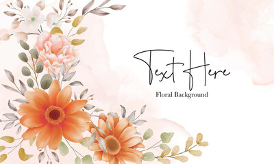 Beautiful floral background with watercolor floral ornaments
