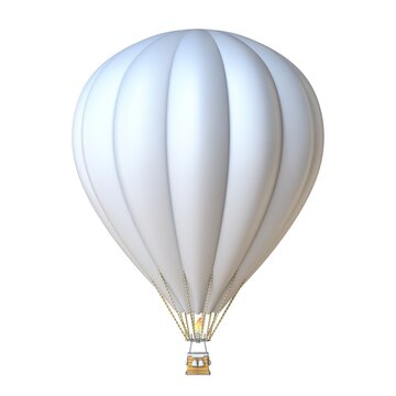 White hot air balloon 3D
