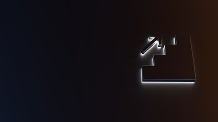 Obraz premium 3d rendering of white light stripe symbol of promotion on dark background