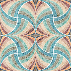 Embroidered abstract pattern. Grunge texture. Print for home textiles, carpets, packaging. Vector illustration.
