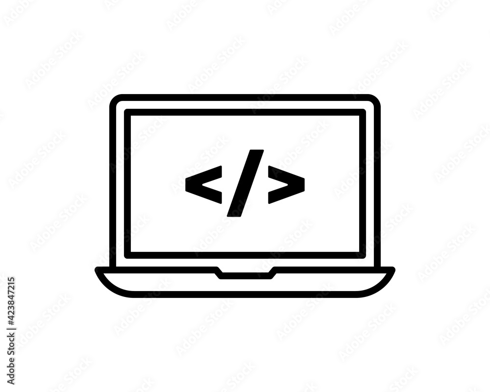 Poster code icon in trendy flat style isolated on grey background. code symbol for your web site design, lo