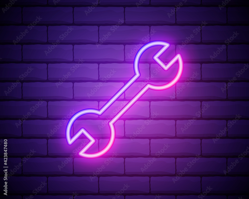 Poster wrench icon icon. element of home repair tool icons for mobile concept and web apps. neon wrench ico