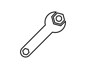 wrench and nut icon. Simple element illustration from tools concept. wrench and nut editable symbol design on white background. Can be use for web and mobile.