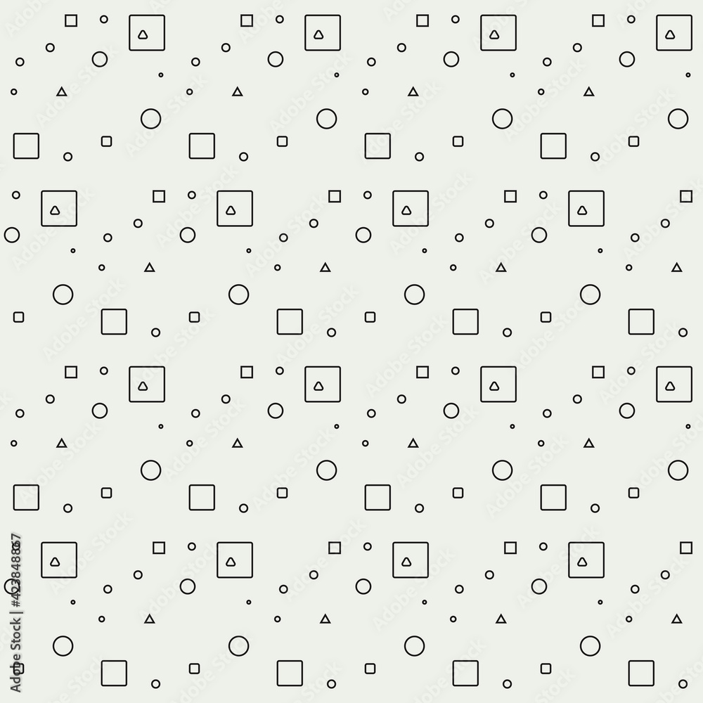 Poster Simple Shapes And White Background. Vector Shapes Tile Pattern. Vector.