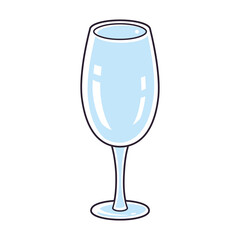 Empty wine glass isolated