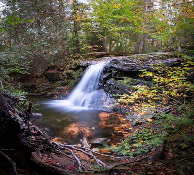 Adirondack waterfall in Autumn