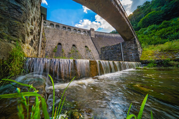 Beautiful view of the old water dam in Zagorze Slaskie, Poland