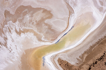 aerial view of water in Lake Eyre - Kati Thanda