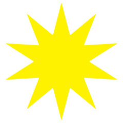 Star, starburst, sunburst icon, symbol. Radial shape, design element. Badge, seal vector