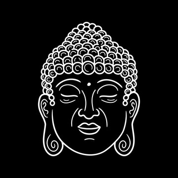 Premium Vector  Hand drawn buddha face illustration character