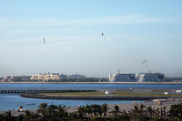 Naklejka premium view of the Persian Gulf coast in dubai