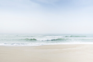 Fog over sea waves