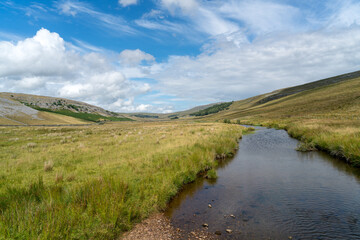 View along the River Twiss near Ingleton in Yorkshire