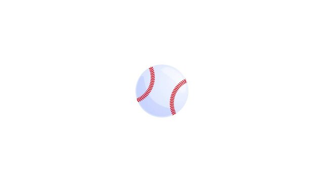 Tennis ball cartoon 4K animation on white screen background - tennis ball on white background.Alpha matte