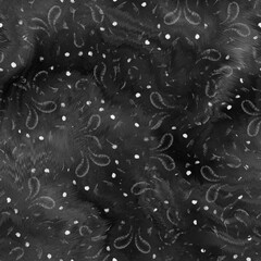 Black and white seamless abstract grunge texture. High quality illustration. Ornate glossy luxurious polished monochrome design for print and surface design. Modern textile art. Ink background.