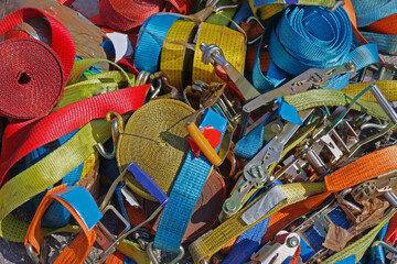 Safety colorful straps pile