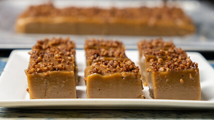 Malaysian dessert locally known as Kuih Kole Kacang. Selective focus.