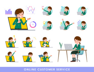 flat type school girl Green Blazer_Online-customer-service