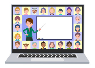 flat type school girl Green Blazer_web-school