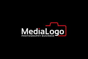 Photography logotype. Minimalist photography logo concept, fit for lens store, photo studio and camera business. Illustration vector logo.