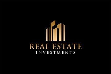 Fototapeta premium Real Estate Logo. Construction Architecture Building Logo Design Template Element.