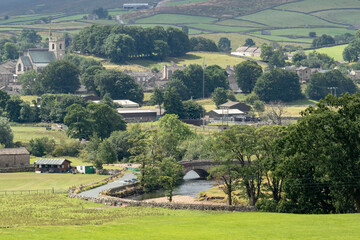 HAWES, YORKSHIRE/UK - JULY 28 : View of Hawes in the Yorkshire Dales National Park Yorkshire on July 28, 2018