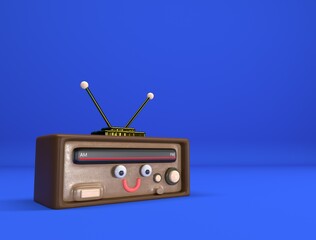 Obraz premium concepto de radio antiguo en 3d