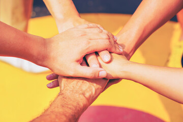 People Hand Assemble Corporate Meeting Teamwork Concept