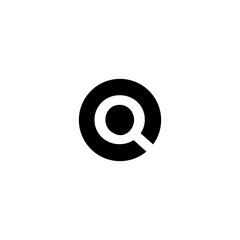 Initials Letter Q logo in the circle. Logo icon design template